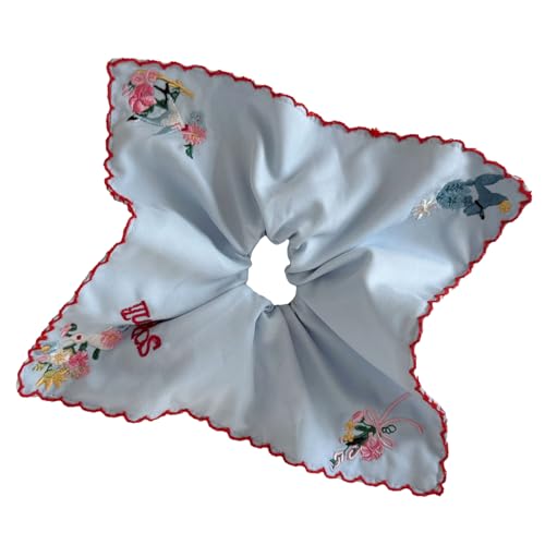 Saiyana Blue Blumen elastische Haarkrawatte für Frauen weicher dehnbarer Stoff Scrunchie für den täglichen Gebrauch und Aktivitä von Saiyana