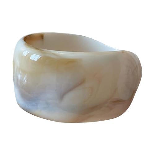 Saiyana Breite Acrylbänder Geometrische Runde Armbänder Komfortable Wide Armreifen Acryltextur Geeignet Für Tägliche Partykleidung Bequemes Armband von Saiyana