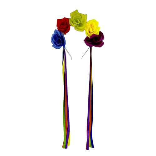 Saiyana Buntes Blumen-Haarband ethnischen Stil, Mädchen-Frau, die Foto-Stirnband für Hochzeit, Party, Braut, buntes Quasten-Sti(Farbe2) von Saiyana