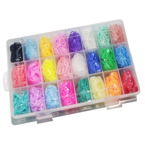 Saiyana Elastische Haarbindungen für Mädchen mit Styling -Werkzeugen Haarbindungsnutter Werkzeug Mode Haarzubehör für Kinder und(24 Farben 2000 Stück) von Saiyana