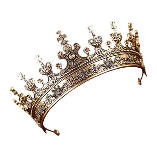 Saiyana Elegante Metallkönigin -Kronen -Diadas Haarband für Frauen Männer kronenstück baroquely Stile perfekt für Hochzeiten und(Gold) von Saiyana