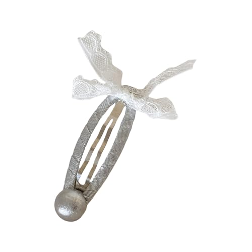 Saiyana Elegante silberne Haarclip nicht überrutsch Grip Seite Haarnadel für Frauen Mädchen tägliches Haarstyling beliebte Barre(Spitze mit einer Perle) von Saiyana