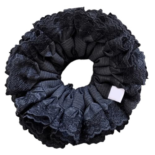 Saiyana Eleganter Spitzen-Haargummi für Damen, Haarschmuck verleiht einen Hauch von und ergänzt verschiedene Frisuren perfekt(Schwarz) von Saiyana
