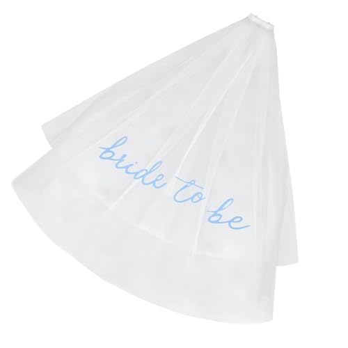 Saiyana Eleganter Spitzen Hochzeitsschleier mit Doppelschicht Design sicherer Kamm für Brautzeremonie Halloween Kostümpartys Zub(Hellblauer Schleier) von Saiyana