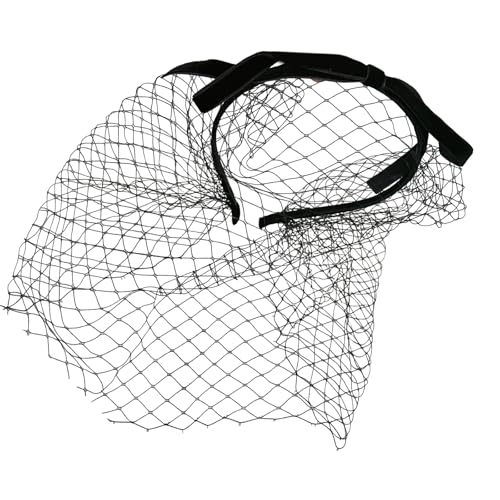 Saiyana Elegantes Fascinator-Stirnband mit Schleier, Vintage-Haarreifen französischen Stil mit Schleife für Damen, Teeparty und(Schwarz ohne Diamant) von Saiyana