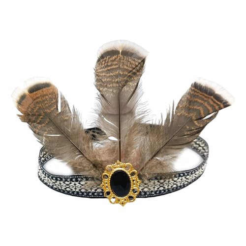 Saiyana Elegantes gefiedertes Stirnband mit Schwanzdekor-Designs und Strass-Haarschmuck für besondere Anlässe(Farbset mit Schwarz) von Saiyana