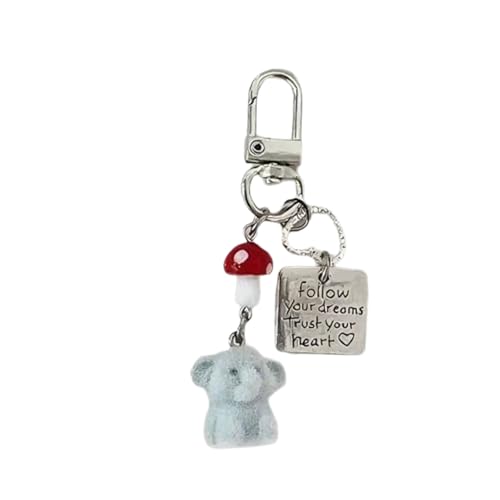 Saiyana Entzückende rote Pilz -Elefant -Charm -Telefonbandschlüsselkette für Frauen Mädchen Trendy Harzlegierung Accessoire（Schlüsselanhänger von Saiyana