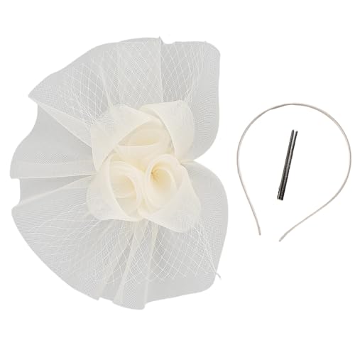 Saiyana Fascinators Hüte für Frauen Teas Party Stirnbänder Braut Hochzeitsschleier Kopfbedeckungen 20er 50er eleganter mit H(Beige) von Saiyana