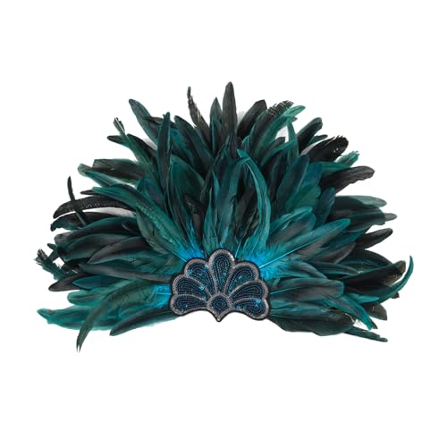 Saiyana Federed Federed Federed Stirnband für Frauen übertrieben mit Elastizitätsbande für Carnivals Party und besonderes Event(Cyan) von Saiyana