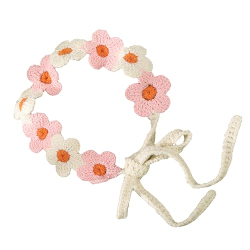 Saiyana Französisch Country Cottagecore gestrickt Blumenstirnband gestricktes Bandana für Frauen Strand Reisen Haarzubehör(Blumen 2) von Saiyana