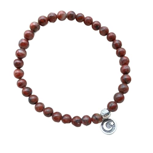 Saiyana Gebetsperlen Stretch Armband mit 33 Glasperlen für Männer Frauen Unisex Geschenk elastischer Misbaha(Rot) von Saiyana