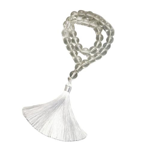 Saiyana Glasperlen Armband Rosenkranzperlen und Fransenanhänger für Gebetsmeditationen elegante Glaskörner Rosenkranzperlen(Transparent) von Saiyana
