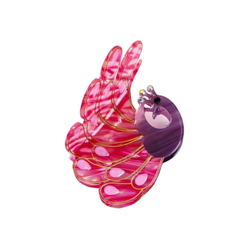 Saiyana Große Strasssteine ​​Acetat Haarklaue Clip Frauen Mädchen Mode Haarzubehör Party täglich Gebrauch(Rosenrot) von Saiyana