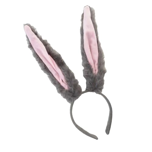 Saiyana Haarband mit Hasenohren, Foto-Requisiten, Oster-Haarband, Stirnband, Party-Kopfbedeckung, lustige Stirnbänder für Musikf(Grau) von Saiyana