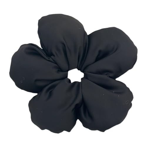 Saiyana Haargummis mit 3D-Blumen, dicker Hochsteckfrisur, übergroßes Haargummi, elegantes Haarseil, Haargummis für Damen, Pferde(Schwarz) von Saiyana