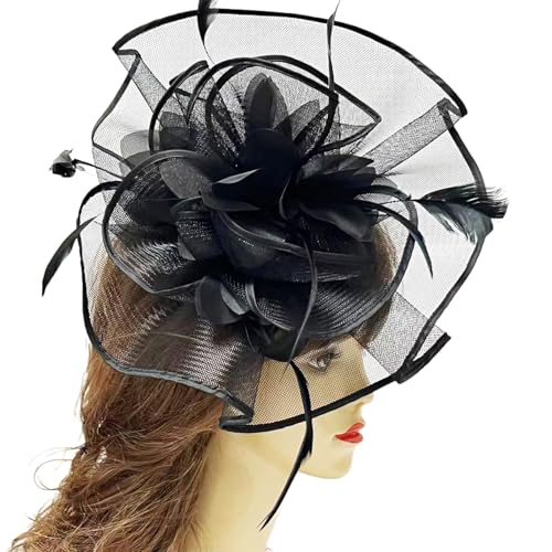 Saiyana Haarspange für Mädchen aus den 1920er Jahren mit Blumen und Spitze, dekorativer Fascinator-Haarspange, mittelalterliche(Schwarz) von Saiyana
