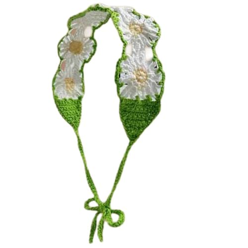 Saiyana Häkeln Turban Haarband Bandanas Ländlichen Kopf Schal Weibliche Ethnische Haar Dekoration Elegante Schal Haar Orna(weiß grün) von Saiyana