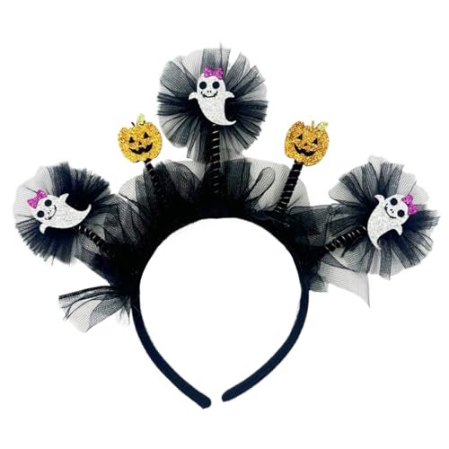 Saiyana Halloween-Tüll-Kürbis-Stirnband, einzigartige Haarteile, Kopfbedeckung, Tüll-Haar-Accessoire für Kostümpartys und den tä(Schwarz) von Saiyana