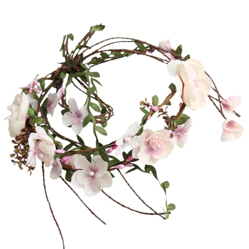 Saiyana Handgefertigter verstellbarer Blumenkranz -Kopfbedeckung mit realistischem Blüten- und Blattdetail für die Brautfotograf von Saiyana