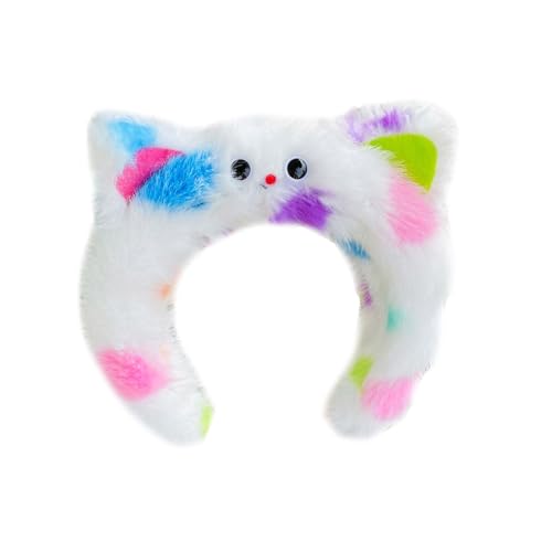 Saiyana Handgemachte Bär Ohr Stirnband Bär Mädchen Cosplay Zubehör Ohren Fursuit Maskerade Halloween Cosplay Party(Buntes Katzen-Stirnband) von Saiyana