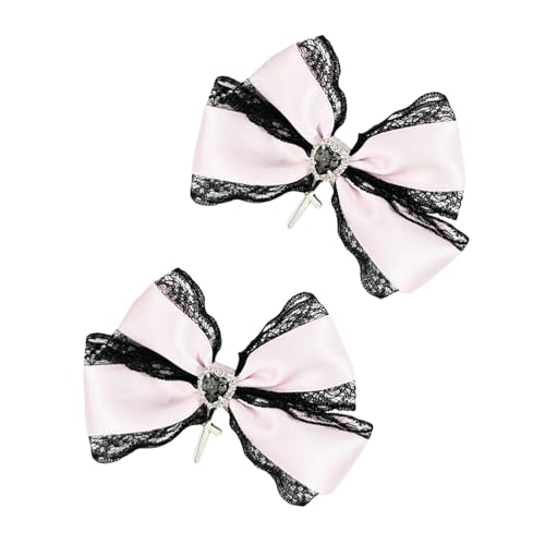 Saiyana Herz-Kreuze-Spitzen-Haarspange, modische Damen-Haarnadel, vielseitige Frisurenklammer für Mädchen und Frauen(Rosa) von Saiyana