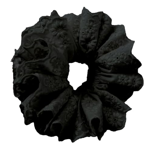 Saiyana Hohle Schnürsenkel-Haargummi, große, Lolita-Haarseil, Spitzen-Haargummis, Haarseil für Frauen und Mädchen(Schwarz) von Saiyana