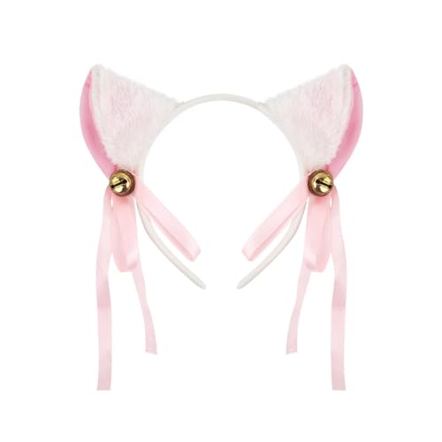 Saiyana Kätzchen Stirnbänder Cosplay Bells Katzen Ohrhaarbänder Kopfbedeckung Make -up Wäsche Gesicht Haarbänder Geburtstagsfeie(Glocke weiß) von Saiyana