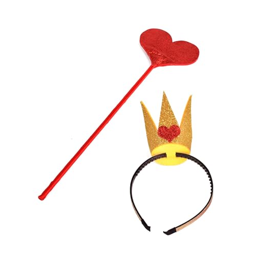Saiyana Kronen Blingbling Stirnband Herz Kopfbedeckung Zauberstab Foto Requisiten Weihnachten Party Kopfbedeckung Cosplay Zubehö(Stirnband Zauberstab) von Saiyana