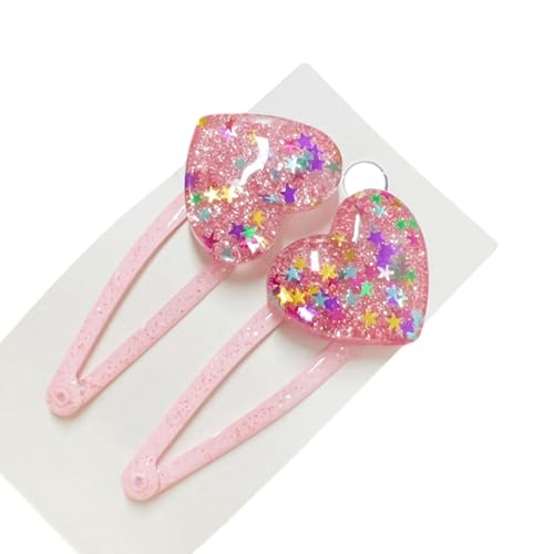 Saiyana Mädchen Haarclip glitzernden Frauen Kinder Haargröße Adorchierbarer Kopfschmuck Barrettes Herz Form Süße 2000er Mädchen(Nr. 3 rosa Bild 7) von Saiyana