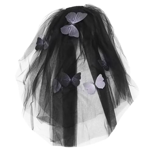 Saiyana Mehrlagiger Schmetterlings-Hochzeitsschleier mit Haarkamm für Party, Brautschleier, Hochzeitskopfschmuck, Tüll-Brautschl von Saiyana
