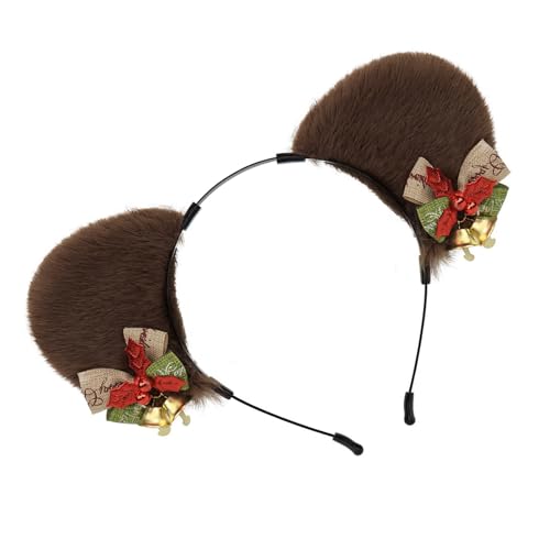 Saiyana Mistel Stirnband Pelzigen Ohr Pailletten Kopfbedeckung Weihnachten Party Foto Requisiten Party Kopfbedeckung Cosplay Zub(Kaffee) von Saiyana
