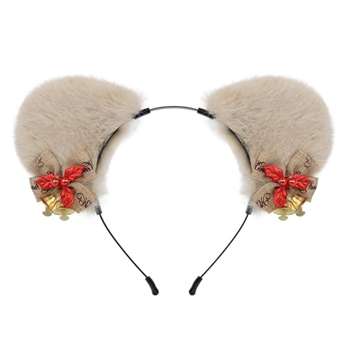 Saiyana Mistel Stirnband Pelzigen Ohr Pailletten Kopfbedeckung Weihnachten Party Foto Requisiten Party Kopfbedeckung Cosplay Zub(khaki) von Saiyana
