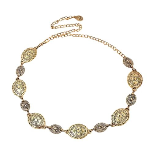 Saiyana Mode Metall Taillengürtel Elegante Ethnische Stile Bauchkettenmodebrückung Für Musikfestivals Und Lässige Outfits von Saiyana