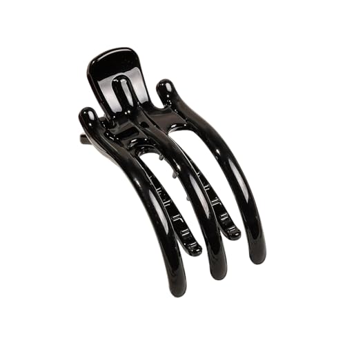 Saiyana Multifunktionales 3 -Stecker -Duckbill -Haarklauenclip für Frauen Praktische Kunststoff -Haarnadel mit mehreren Farben O(PC8cm dreizahn du,Glänzend schwarz) von Saiyana