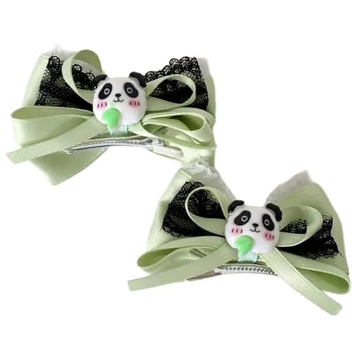 Saiyana Panda-Haarspange mit Spitze, Schleife, chinesisches Kostüm, Haarnadel, seitlicher Clip, Haarspangen für Frauen, seitlich(Panda-Schleifenclip) von Saiyana