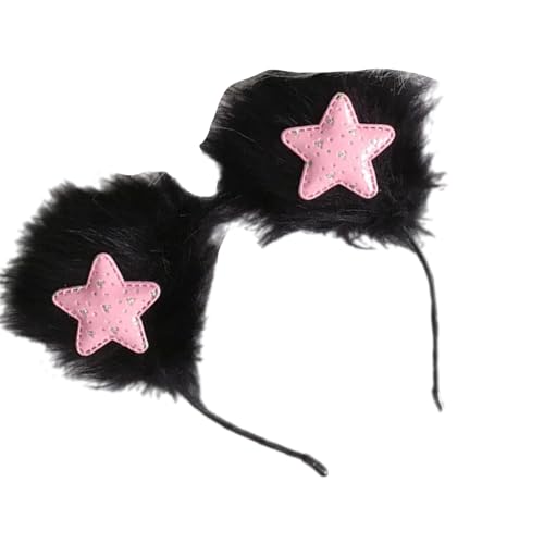 Saiyana Pelzig plüsch stern bäres ohrhaarband für Frauen Mädchen Anime Themen Haarband für tägliche Wear -Partys Musikfestival K(Blutdruck) von Saiyana