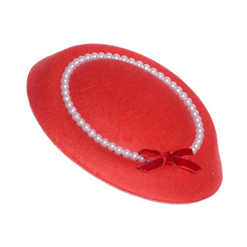 Saiyana Perlen Flapper Fascinator 1920er Jahre Balltänzerin Kopfbedeckung für besondere Anlässe, Hochzeit, Verlobung, Nacht, Kop(rote rote Schleife) von Saiyana