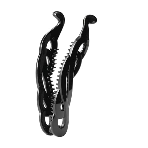 Saiyana Plastik Banane Drehclip für hohe Pferdeschwanzhaarstyling Starke Halten Sie bequeme leichte Haarzubehör für Frauen Mädch(Schwarz,1615) von Saiyana