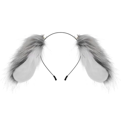 Saiyana Plüschohr-Hasen-Stirnbänder, weicher, bequemer Haarreifen, süßes Haarband für Partys oder Geschenke(dunkelgrau) von Saiyana