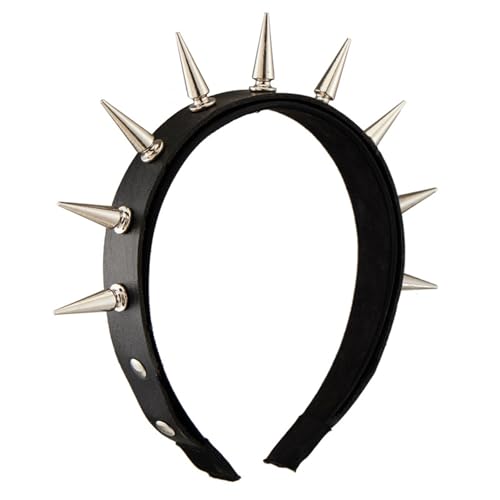 Saiyana Punk-Stirnband mit Nieten, Kopfschmuck, Party-Kopfbedeckung, Haarteile, Vintage-Haar-Accessoire für Frauen(Schwarz) von Saiyana