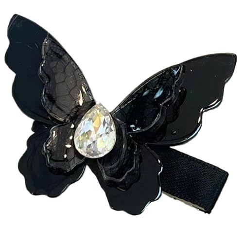 Saiyana Schmetterlings-Haarspangen für, modische schwarze Haarnadel-Haarbilder, kleine Haarspangen, praktisches Harz-Zubehö(Schwarz) von Saiyana