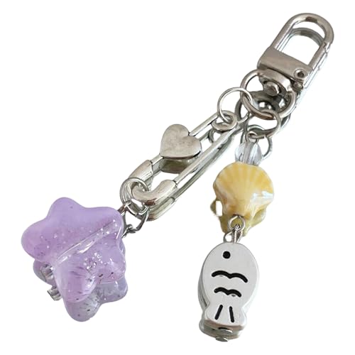 Saiyana Shell Fish Design Cooles Telefon Charme Stylish Telefon Accessoire für Frauen, die Meeresstile lieben（Lila von Saiyana