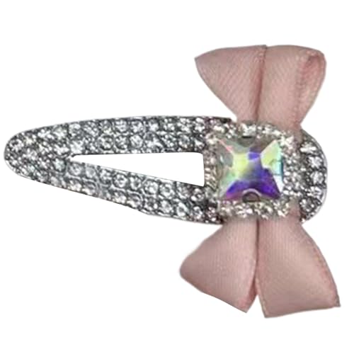 Saiyana Strass-Bowknot-Haarspange für Frauen, Kristall-Haarnadel, Haarspangen, Mädchen, seitlicher, elegantes Haar-Styling-(Rosa) von Saiyana