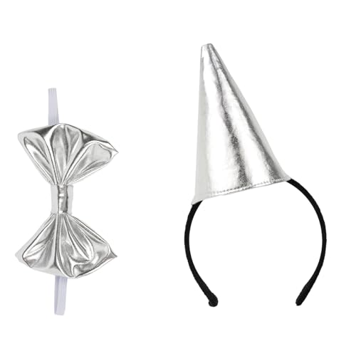 Saiyana Tin Man Haarband Bowtie Roleplay Kostümzubehör für Halloween -Themenpartys Erwachsener Unisex einstellbares Haarband(2er-Set) von Saiyana