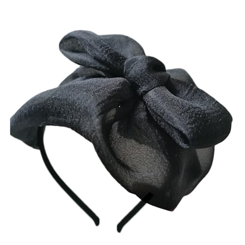 Saiyana Tüll-Halbkappen, Schleife, Haarreif für Damen, französisches Stirnband, 1920er-Jahre-Fascinator, Abendkleider, für f(Schwarz) von Saiyana