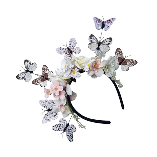 Saiyana Verstellbare Schmetterlingsblume Kopfbedeckung Ethnische Party Haarhoop für Teekannen Halloween Kostüm Besonderes Event(Farbe6) von Saiyana