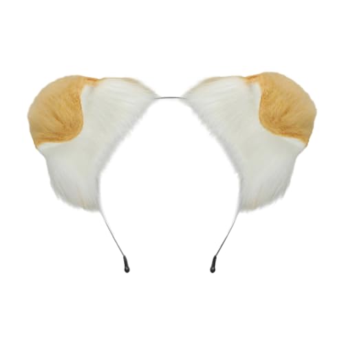 Saiyana Verstellbares Hundeohr -Ohr -Stirnband Floppy Ohrs Haar Accessoire Mode Haarverzierung Weiches Haarband für Cosplay -Par(Kamelweiß) von Saiyana