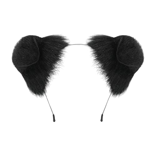 Saiyana Verstellbares Hundeohr -Ohr -Stirnband Floppy Ohrs Haar Accessoire Mode Haarverzierung Weiches Haarband für Cosplay -Par(Schwarz) von Saiyana