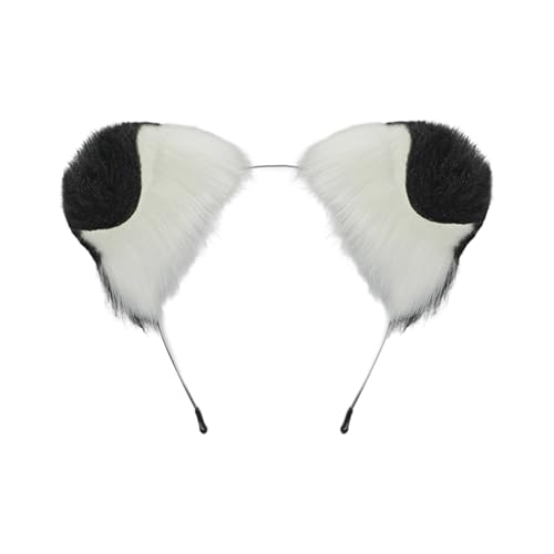 Saiyana Verstellbares Hundeohr -Ohr -Stirnband Floppy Ohrs Haar Accessoire Mode Haarverzierung Weiches Haarband für Cosplay -Par(Schwarz und Weiß) von Saiyana