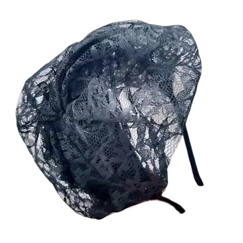 Saiyana Vintage Fascinator Stirnband Für Frauen Spitze Haar Zubehör Kopfschmuck Haar Dekoration Halloween Party Kopfbedeckungen(Schwarz) von Saiyana